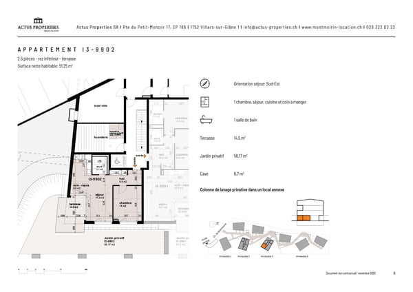 Magnifique 1.5 pièces avec terrasse et jardin engazonné de 56,17  m² 6