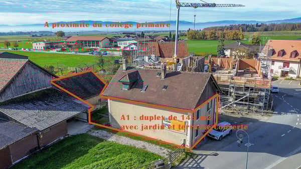 New development in Villars-le-Terroir: 4.1-room duplex apartment and office of 170 m2 with garden and beautiful covered terrace - Lot A1 1