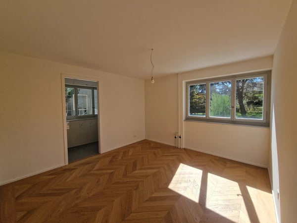 Splendid 1.5 room apartment on the ground floor of an architect-designed villa with private garden (robot lawnmower, automatic watering) LEB train station on site. 7