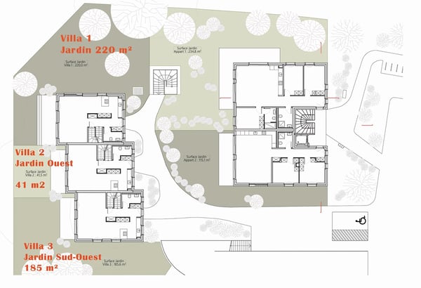 Sale on plans in Rueyres : Villas 1.5 pcs of 180 m2 hab. with nice view on the valley, 1 km from Leb de Bercher train station 3