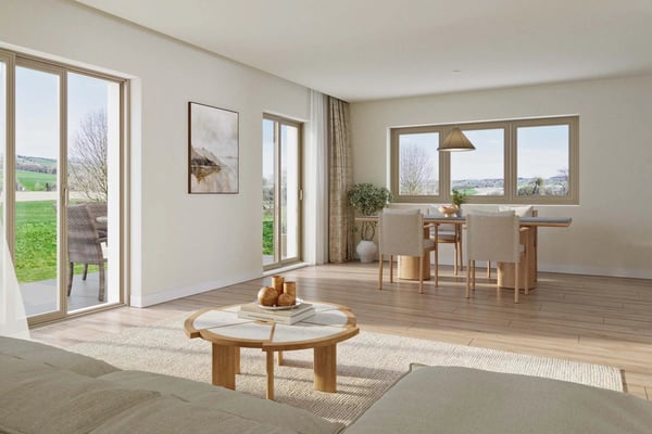 Sale on plans in Rueyres : Villas 1.5 pcs of 180 m2 hab. with nice view on the valley, 1 km from Leb de Bercher train station 6