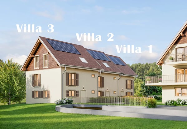 Sale on plans in Rueyres : Villas 1.5 pcs of 180 m2 hab. with nice view on the valley, 1 km from Leb de Bercher train station 1