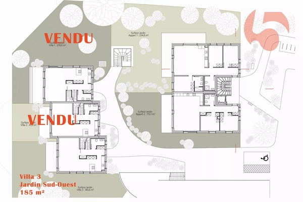 Projet de construction Villas contiguës 6,5 pcs à 1 km du LEB 6