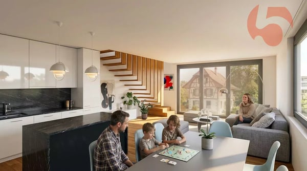 3.5 pièces neuf en duplex attique avec balcon exposé Sud 1