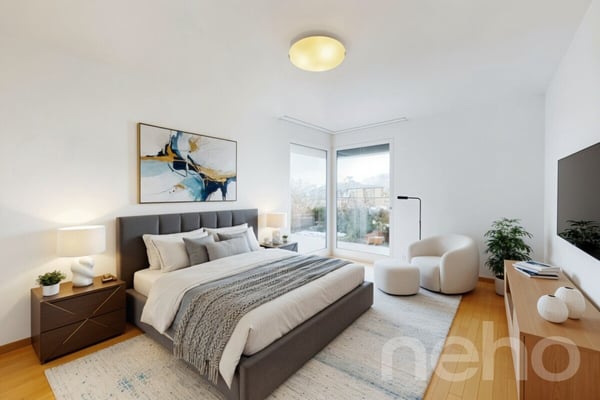 Rez-de-jardin d?exception avec piscine chauffée et vue lac?Alpes 8