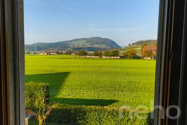 Helle 4.5-Zimmerwohnung mit Cheminée, Balkon, Grünblick. Nähe Thun. 10