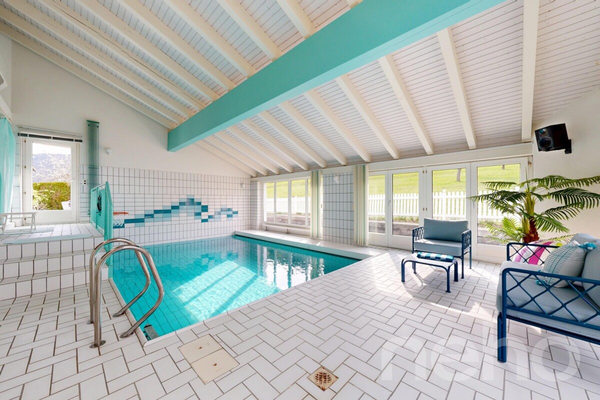 Immobilie in Savagnier - Superbe villa familiale, piscine intérieure, terrasses et vue forêt - Bild 3