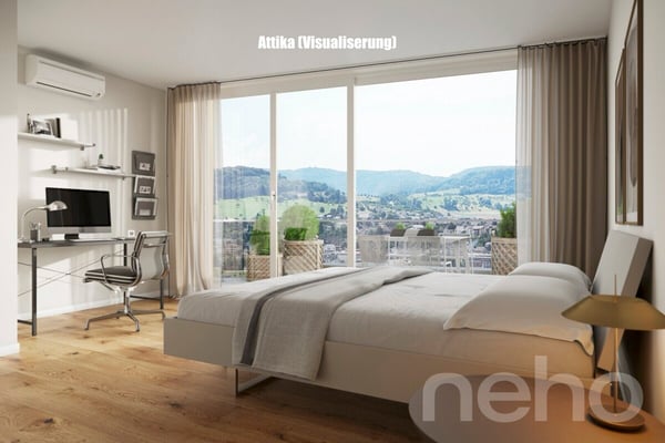Reiheneckhaus mit Attika, Garten und Weitblick 3