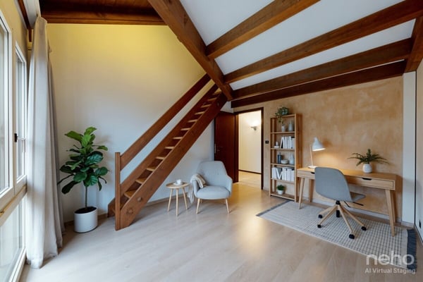 St Blaise: Dernier étage avec vue lac, mezzanine et beaux volumes 8