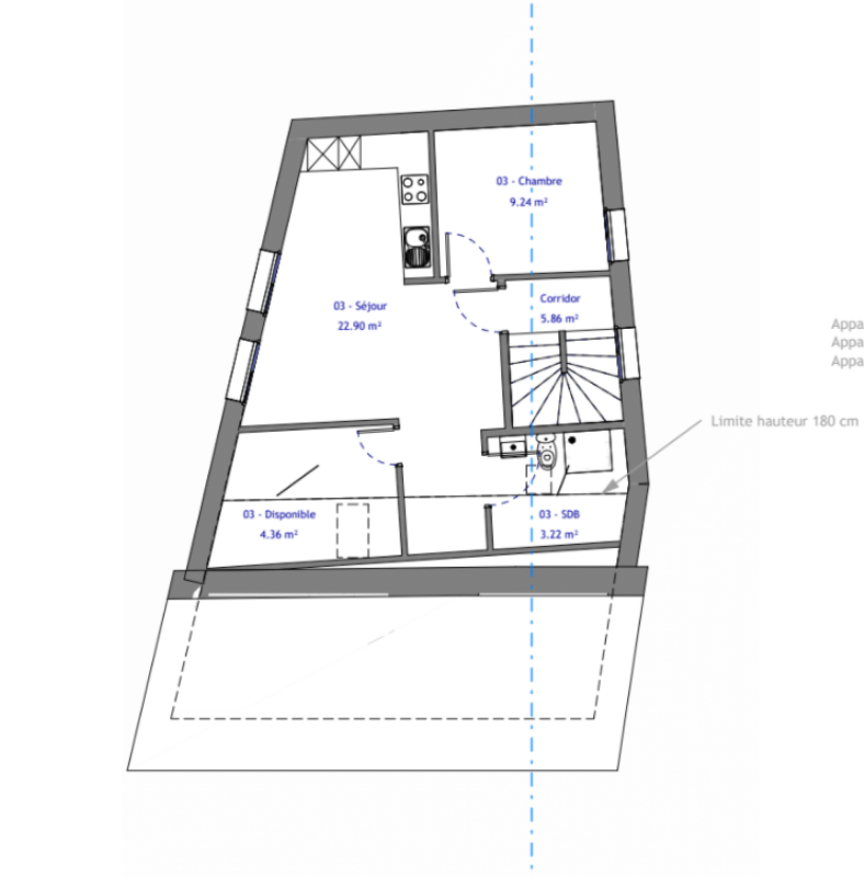 13261104 VEX Appartement 3.5pces etage