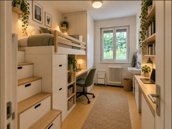 Lausanne quartier sous-gare : chambre individuelle 1