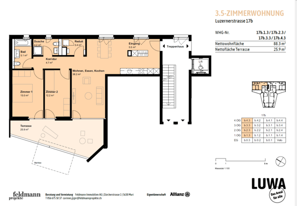 moderne 3.5 Zimmer-Wohnung mit tollem Grundriss 9