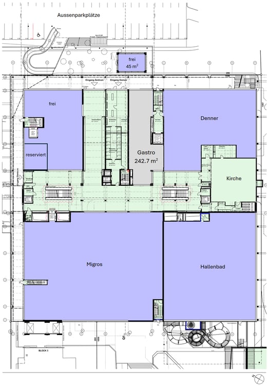 Gastronomiefläche im neuen DOMUS Liebrüti 3