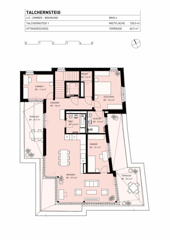 Exklusive Attikawohnung mit Panoramablick auf die Stadt! 189 M2