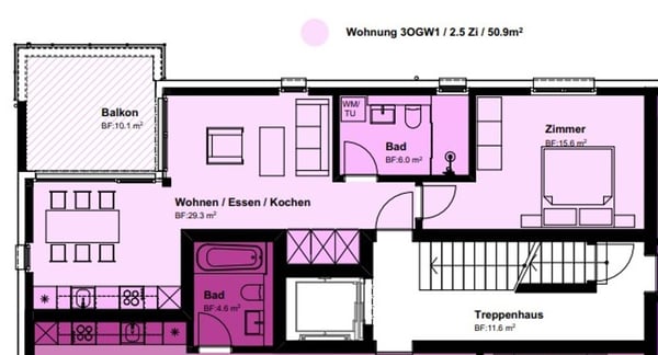 Moderne 1.5-Zimmer-Neubau-Wohnung am Letzigraben 3