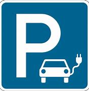 Parking sign for electric vehicle charging point