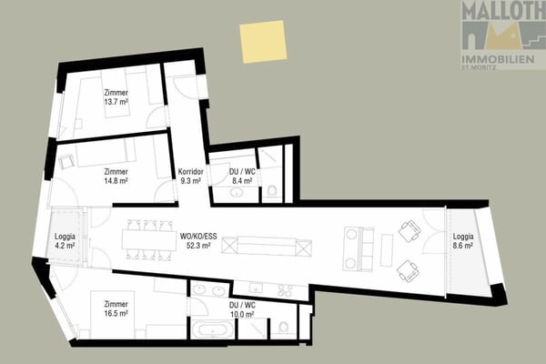 Grosse Erstwohnung in Central St. Moritz - Bad 9