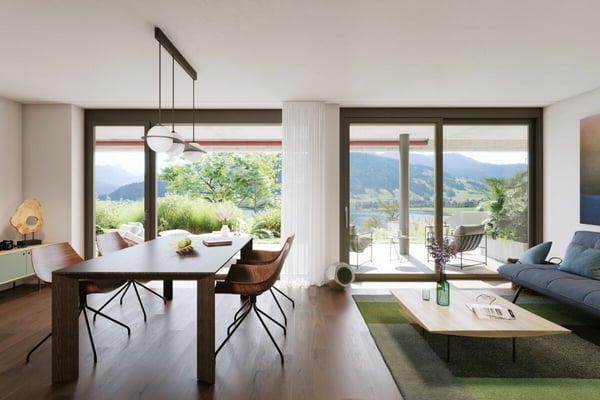 EXKLUSIVES NEUBAU-JUWEL: Luxus-Gartenwohnung mit 180°-Panoramablick auf See & Berge 1
