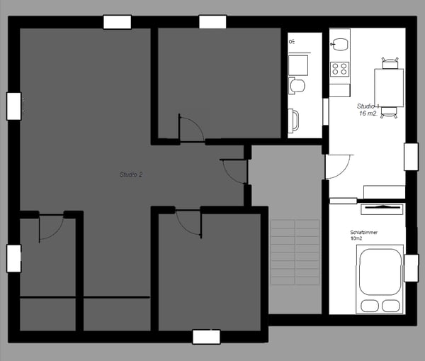 Möbliertes Studio Nr.1 1.5 Zi-Dachwohnung, eigene Waschmaschine in der Wohnung 10