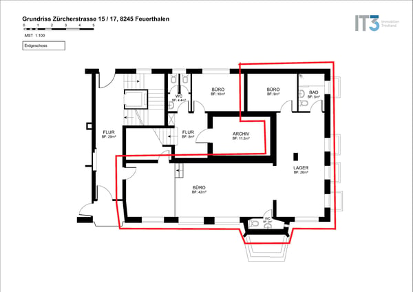 Vielseitige Gewerbe- / Praxis- / Bürofläche (80 m²) an zentraler Lage in Feuerthalen 8