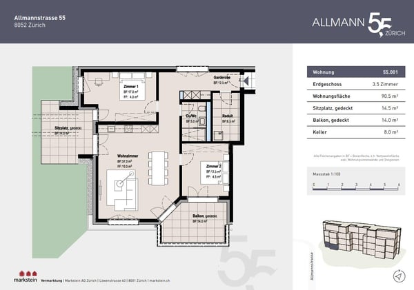 Urbanes Wohnen an attraktiver Lage - 3.5-Zimmerwohnung in Zürich 7