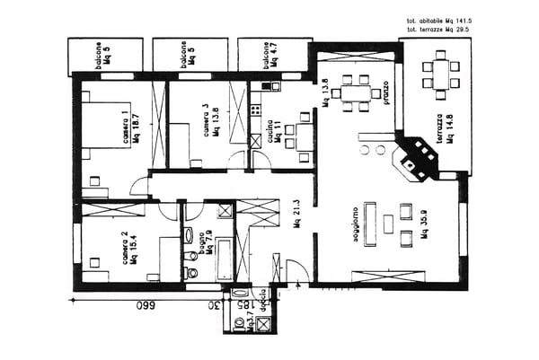 AMPIO E LUMINOSO ATTICO 1.5 CON TERRAZZA A PONTE CAPRIASCA 10