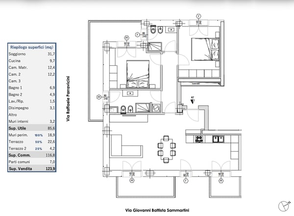 TRILOCALE NUOVO 7Â PIANO CON TERRAZZI A MILANO 8