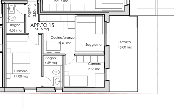 BELLISSIMO 3.5 LOCALI ULTIMO PIANO CON ROOF TOP A VACALLO 7