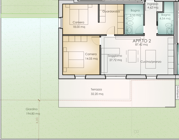 BELLISSIMO E MODERNO 3.5 CON GIARDINO PRIVATO A VACALLO 7