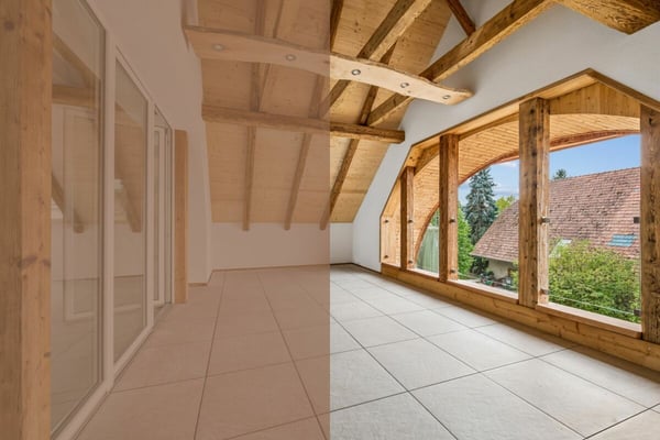Charaktervolle 5.5-Zimmer-Dachgeschosswohnung mit Loggia