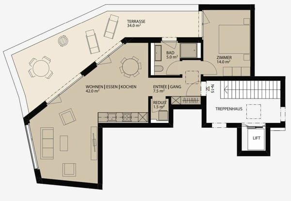 Grosszügige 1.5 Attikawohnung möbliert 11