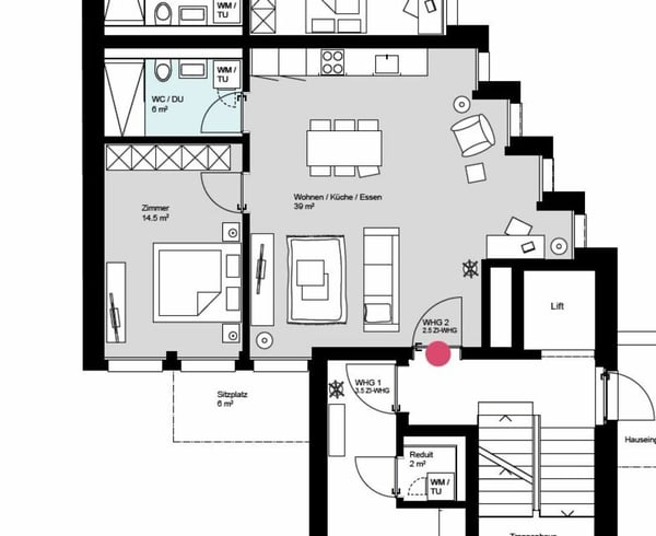Designerwohnung für Singles und Paare 6