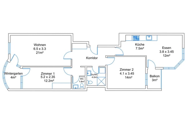 Neu renovierte große 3.5 Zimmerwohnung -Penthouse mit Anbindung an privatem großen Park 20