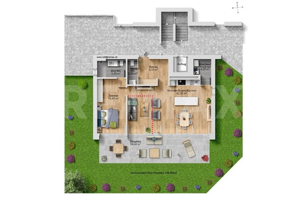 2 ½-Zimmer-Gartenwohnung, hell, modern und mit grossem Sitzplatz 12