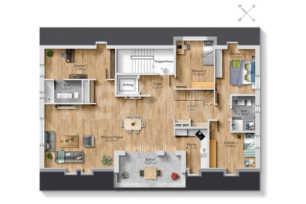 6 ½-Zimmer-Maisonettewohnung mit Bergsicht - familienfreundliches Wohnen nahe Türlersee 12