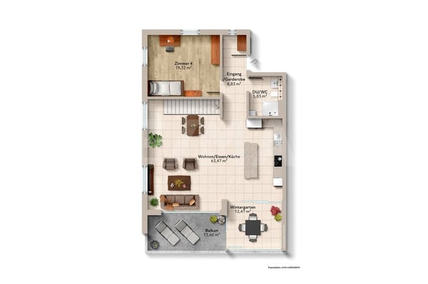 Grosszügiges Wohnen auf zwei Etagen - 180.8 m² Maisonette 2