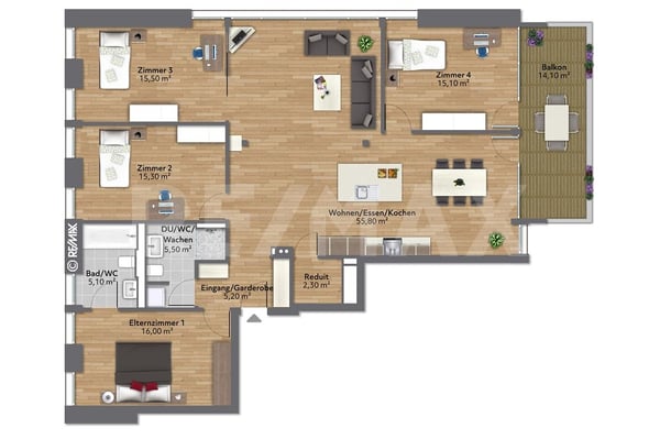LEBEN IN DER GREENCITY: 5½ -ZIMMER-MINERGIE-WOHNUNG MIT BALKON 12