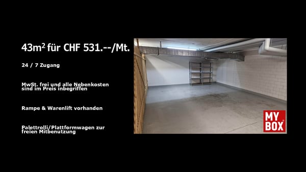 Lagerraum 9m2 zentral gelegen in Zürich Altstetten. 1