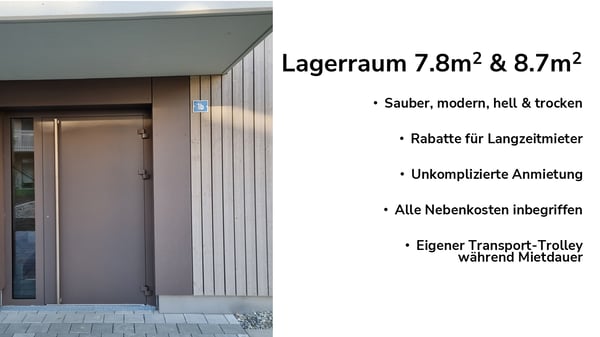 Lagerraum in Pfyn - unkompliziert, modern und trocken 1