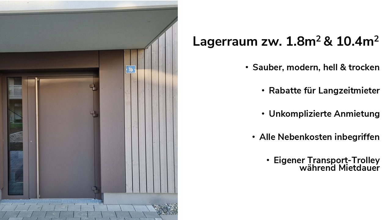 Storage room with 1.8m2 and 10.4m2