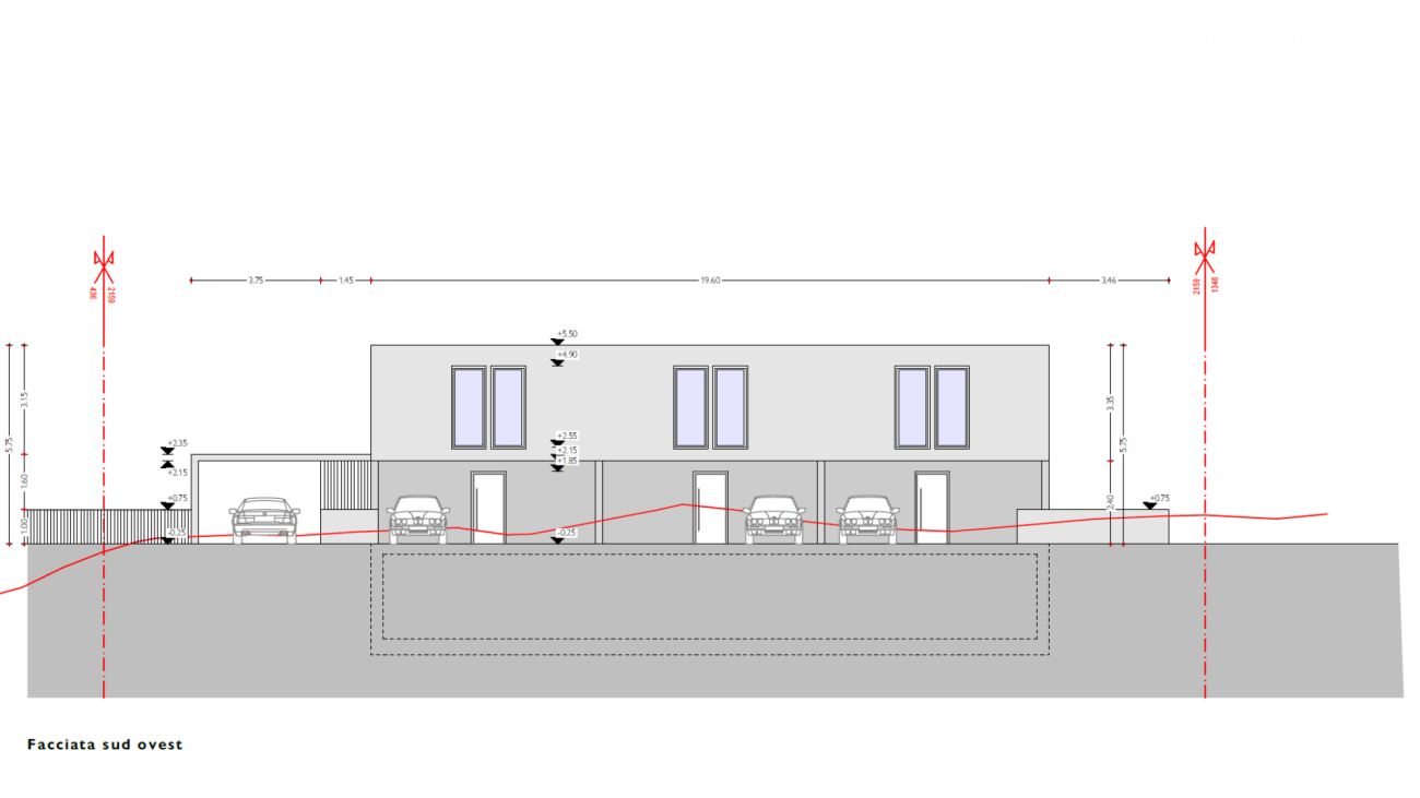 Terreno edificabile con progetto per tre unità abitative