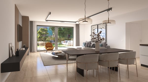 Un appartamento in fase di ultimazione di 1.5 locali al piano terra con giardino privato. 1