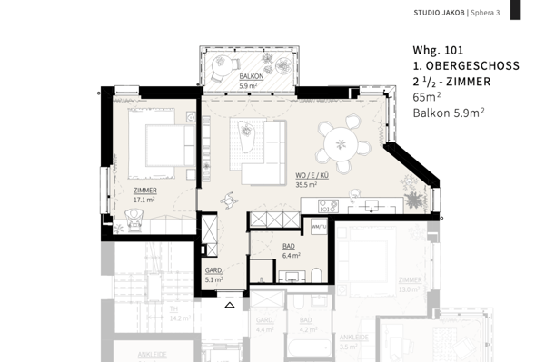 Sphera 3 - 1.5 Zimmer-Wohnung 7