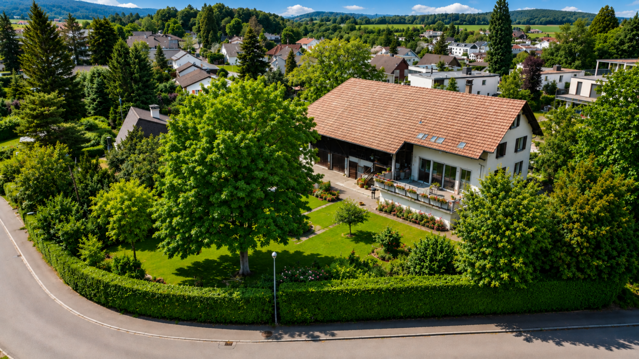 1839 m2 Bauland mit Aussicht inkl. Bestandesliegenschaft Bauernhaus