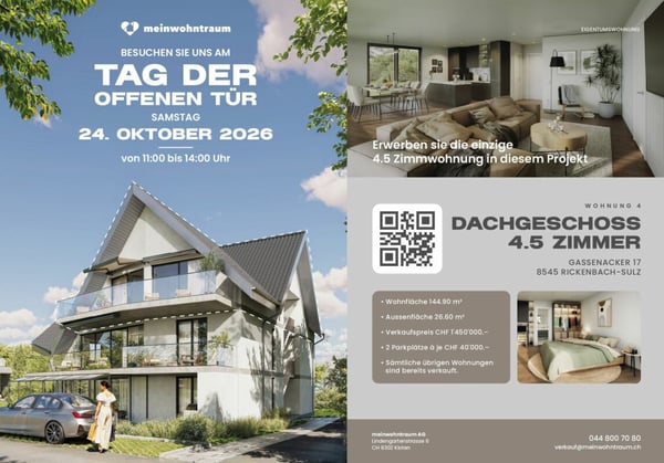 Erleben Sie die Dachgeschosswohnung im Rohbau; Tag der offenen Tür am Samstag, 24.10.2026 von 11:00-14:00Uhr 1