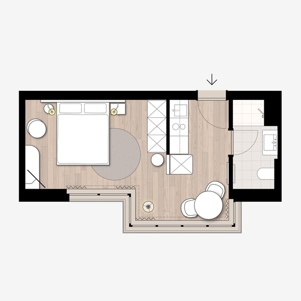Studio Apartment möbliert und neu renoviert in Zürich Oerlikon 10