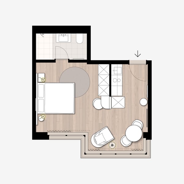 Studio Apartment Suite möbliert und neu renoviert in Zürich Oerlikon 12