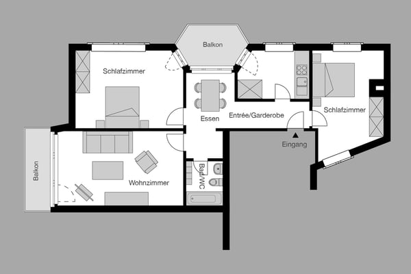 3-Zimmer Family Apartment mit Balkon möbiliert in Zürich - Nähe Bargrist/Hirsladen 10