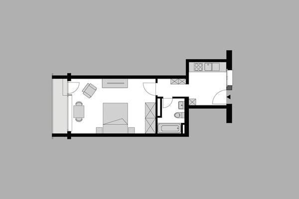 Furnished studio Apartment near Hirslanden, Balgrist / Möbliertes Studio-Apartment 13