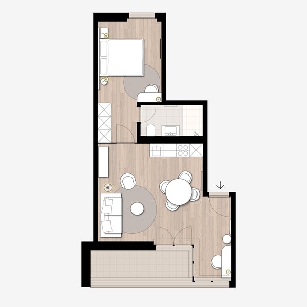 2-Zimmer Apartment mit Balkon möbliert und neu renoviert in Zürich Oerlikon 14